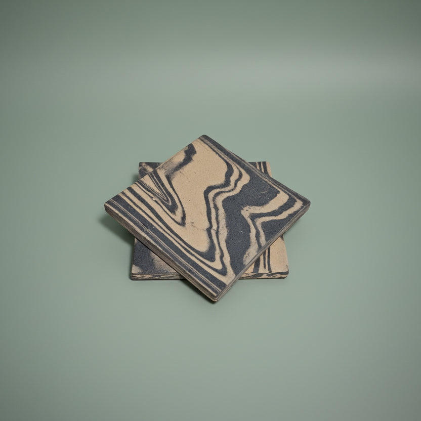 Blue & White Coaster 2-pack