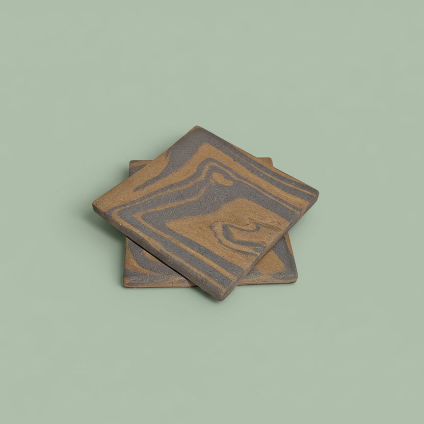 Brown & Blue Coaster 2-pack