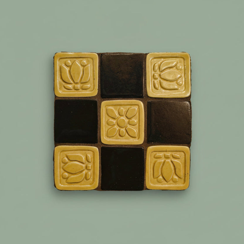 Black & Yellow Tulips Hanging Panel