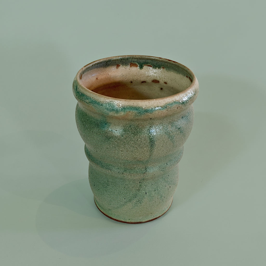 Small Grooved Terracotta Vase