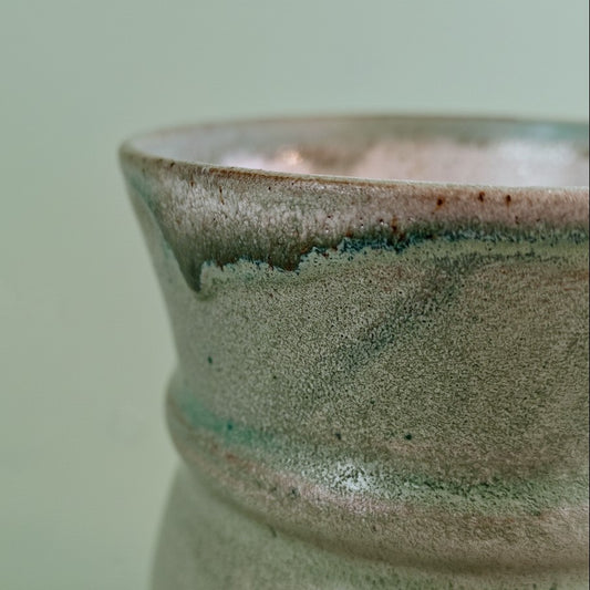 Small Groove and Flare Terracotta Vase