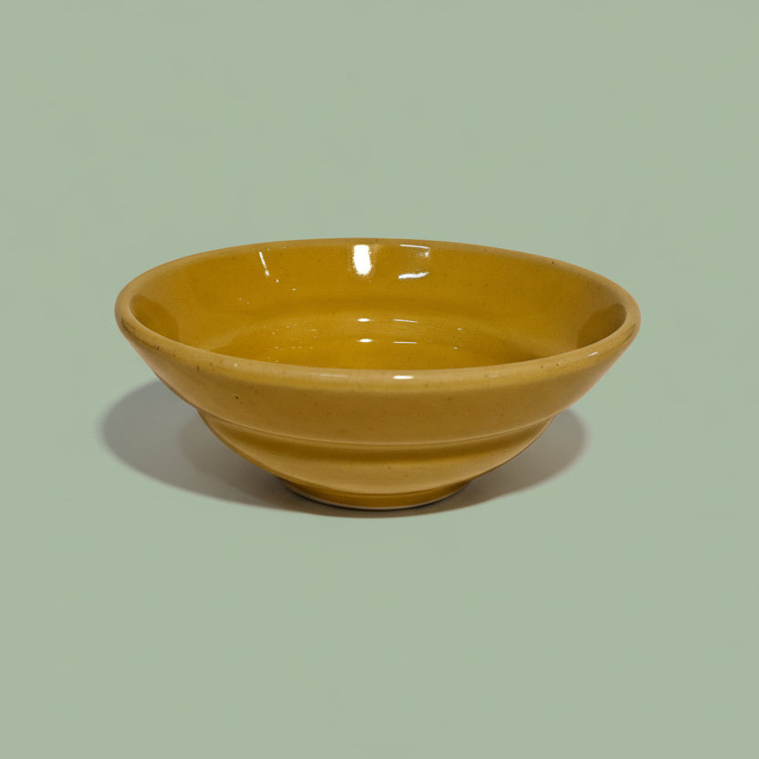 Yellow Grooved Bowl