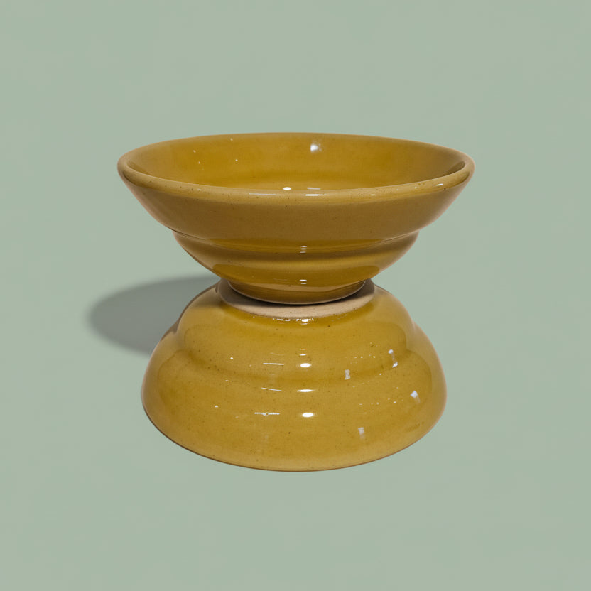 Yellow Grooved Bowl