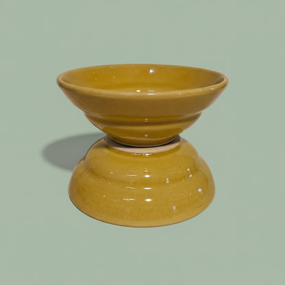 Yellow Grooved Bowl