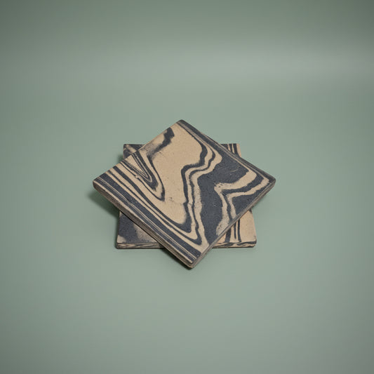 Blue & White Coaster 2-pack