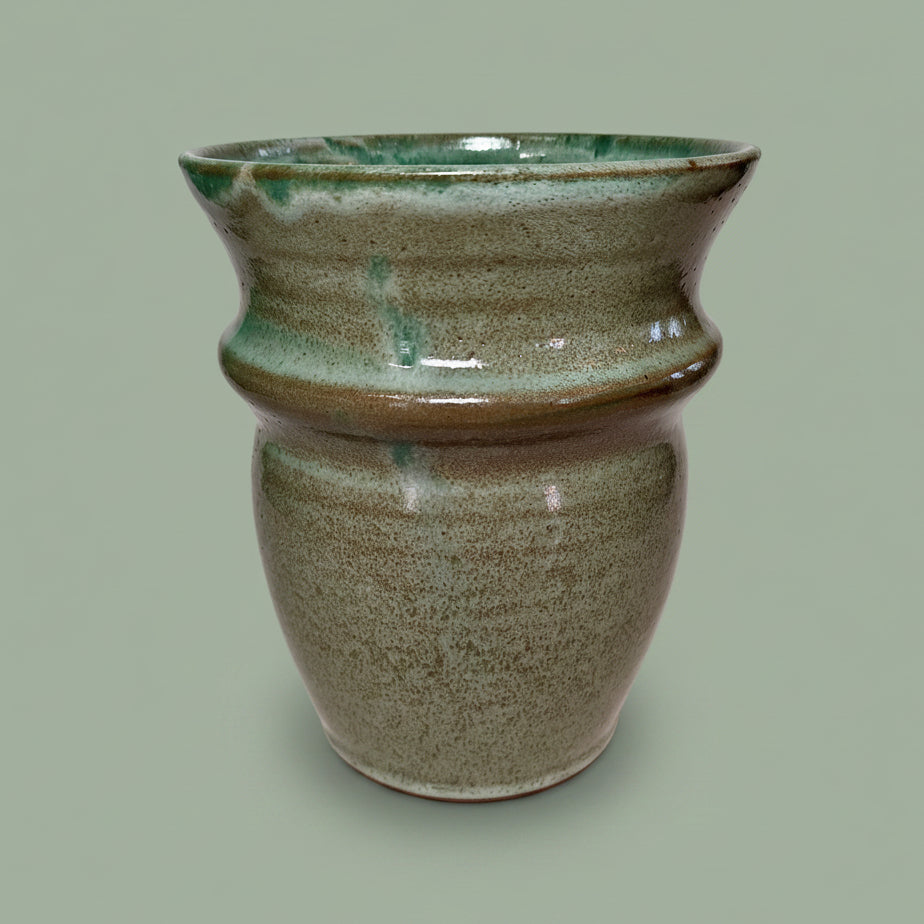 Groove and Flare Terracotta Vase