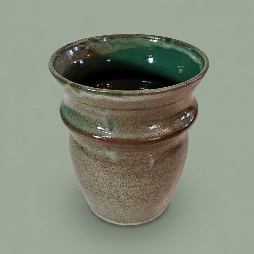 Groove and Flare Terracotta Vase