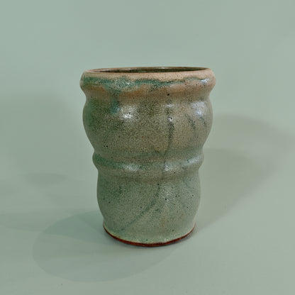 Small Grooved Terracotta Vase