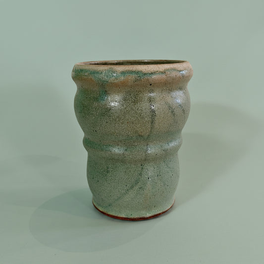 Small Grooved Terracotta Vase