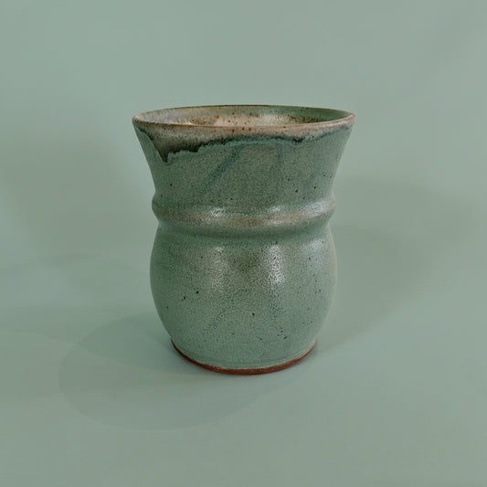 Small Groove and Flare Terracotta Vase